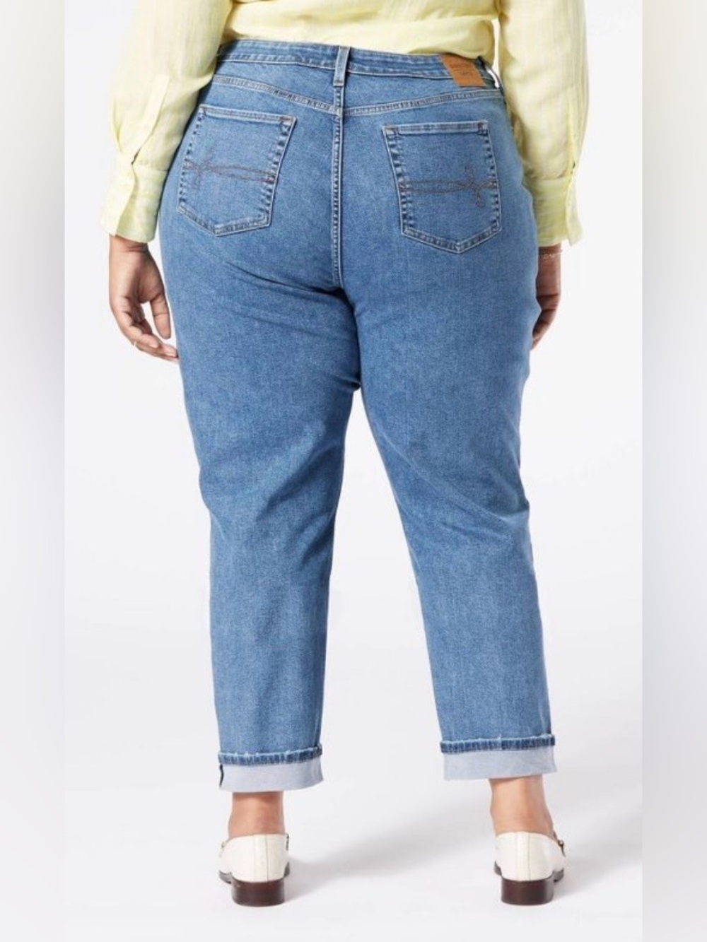 Denizen from Levi’s boyfriend High-Rise Blue Jeans Fold up pant legs Size 10